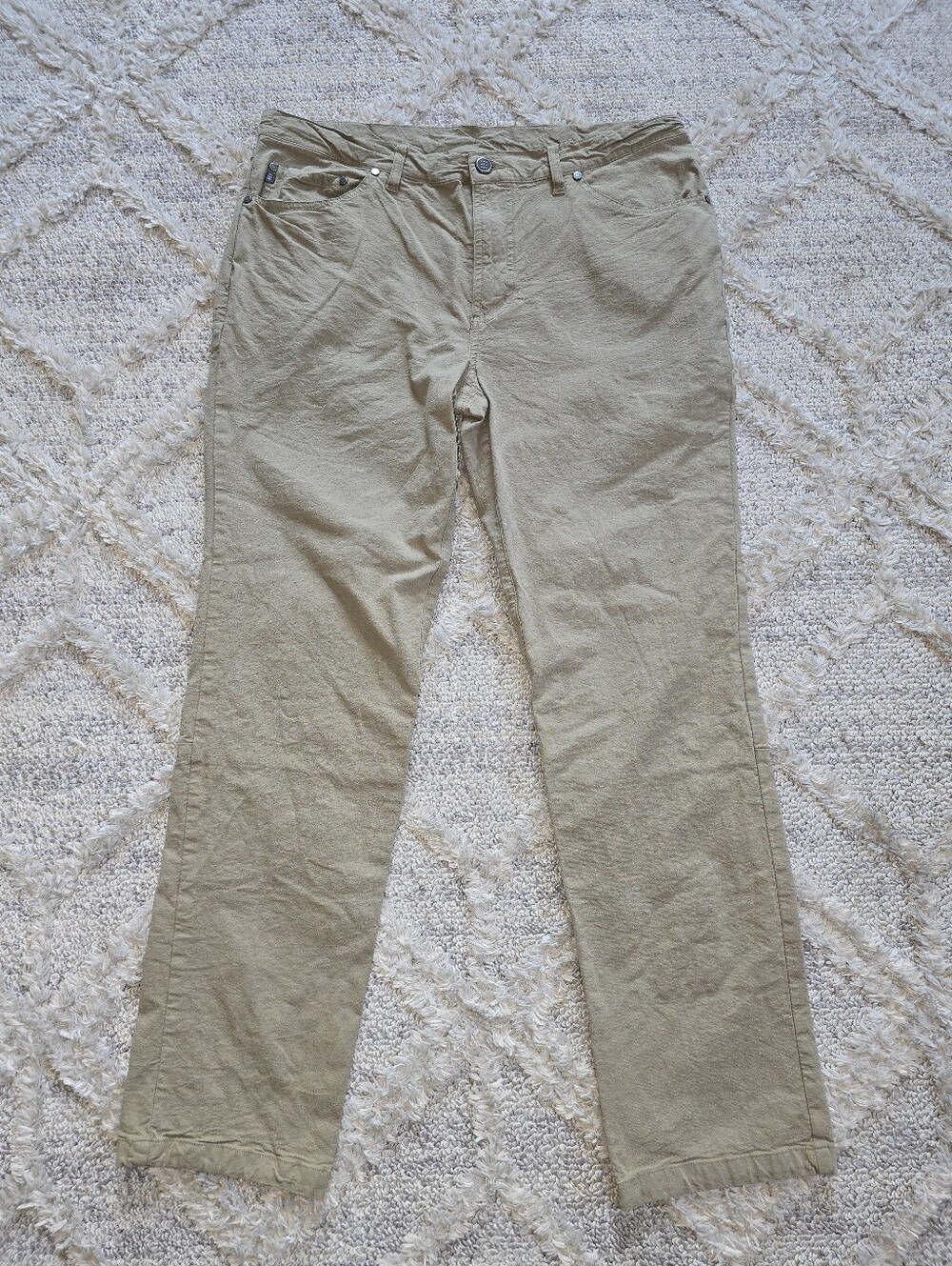 Free Fly Mens Bamboo Cotton 5 Pocket Pants Fishing Light Brown Size 36x32
